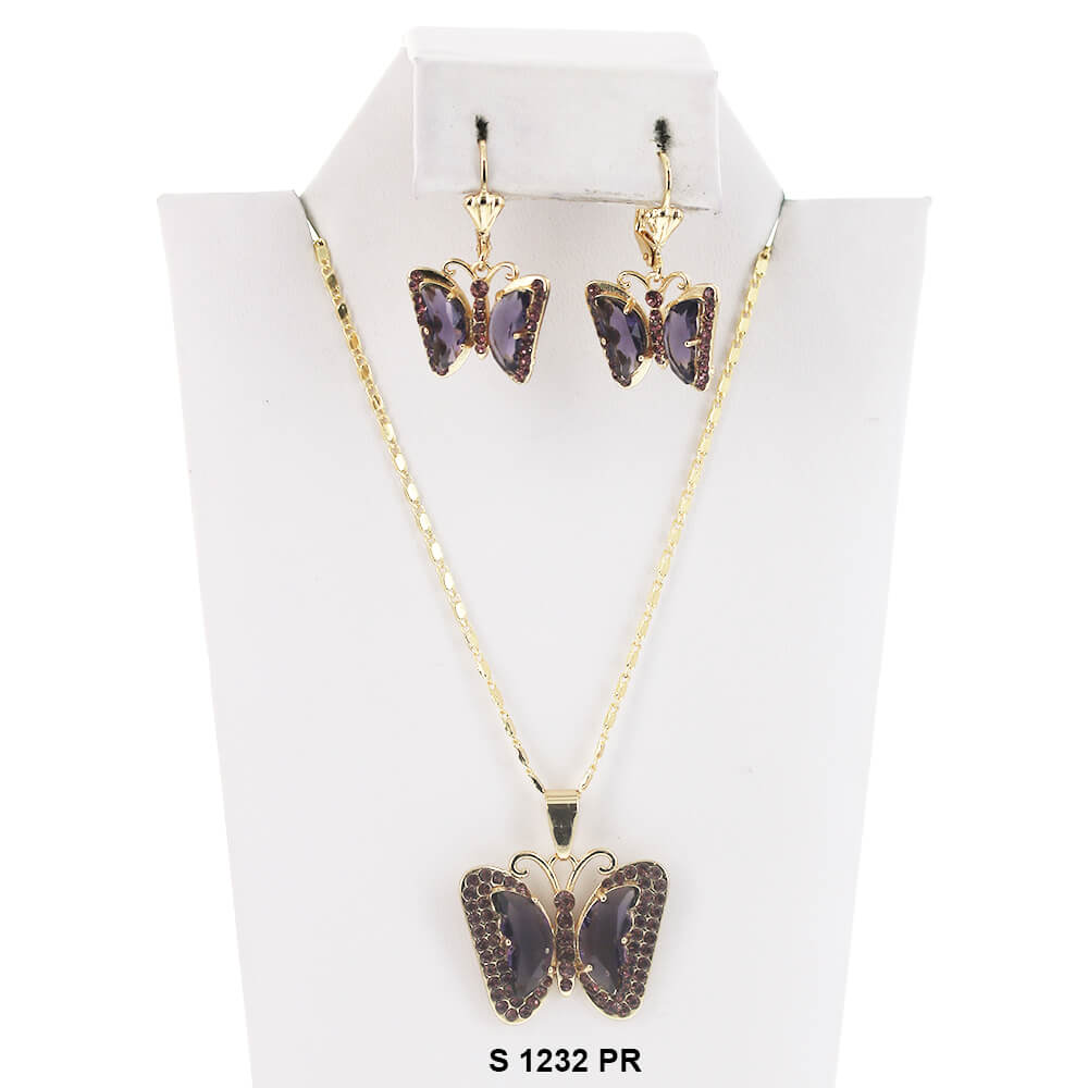 Butterfly Necklace Set S 1232 PR