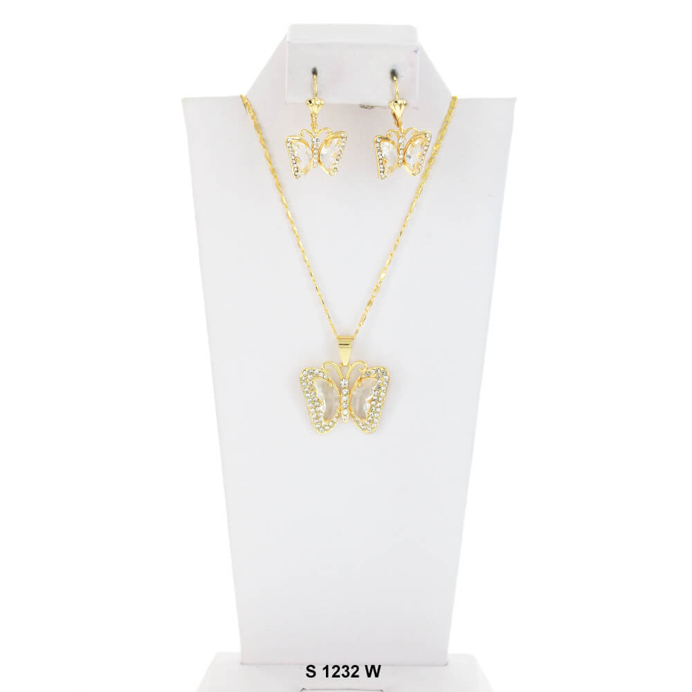 Butterfly Necklace Set S 1232 W