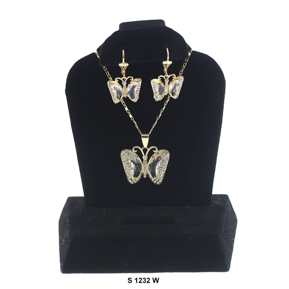 Juego de collar de mariposa S 1232 W