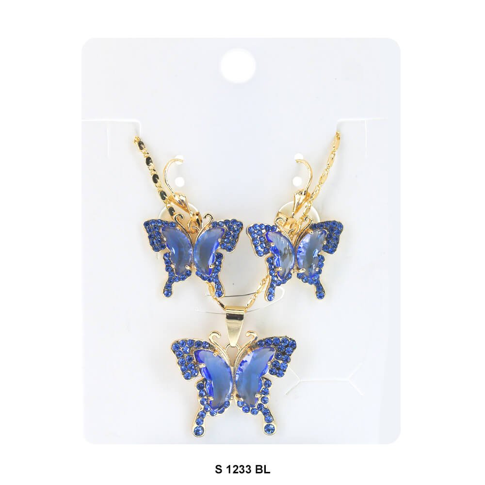 Butterfly Necklace Set S 1233 BL