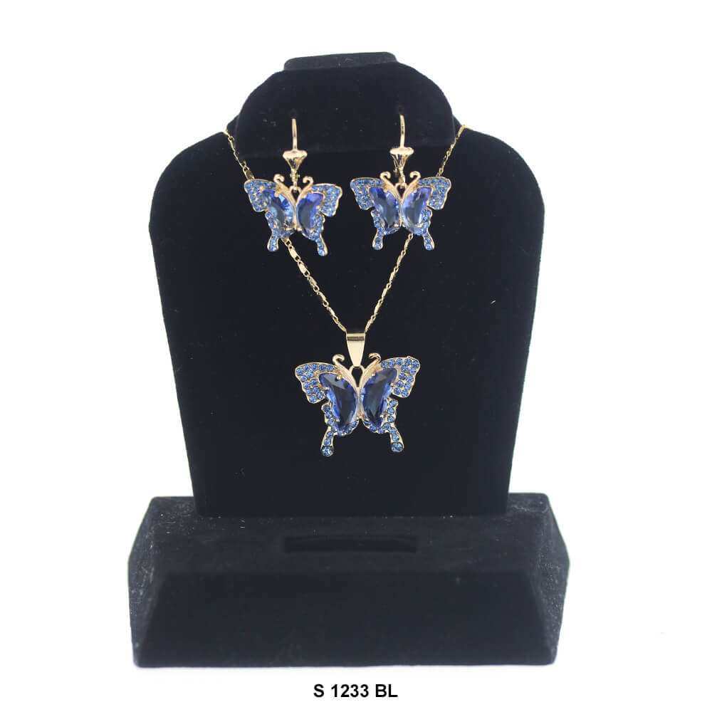 Butterfly Necklace Set S 1233 BL