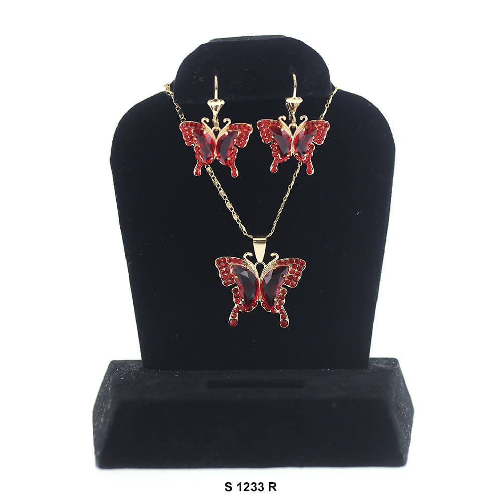 Butterfly Necklace Set S 1233 R