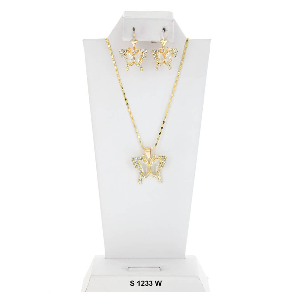 Butterfly Necklace Set S 1233 W