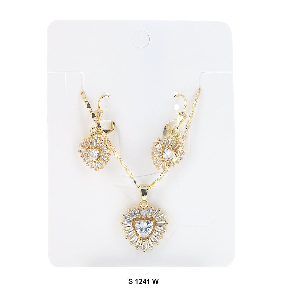 Hearts Necklace Set S 1241 W