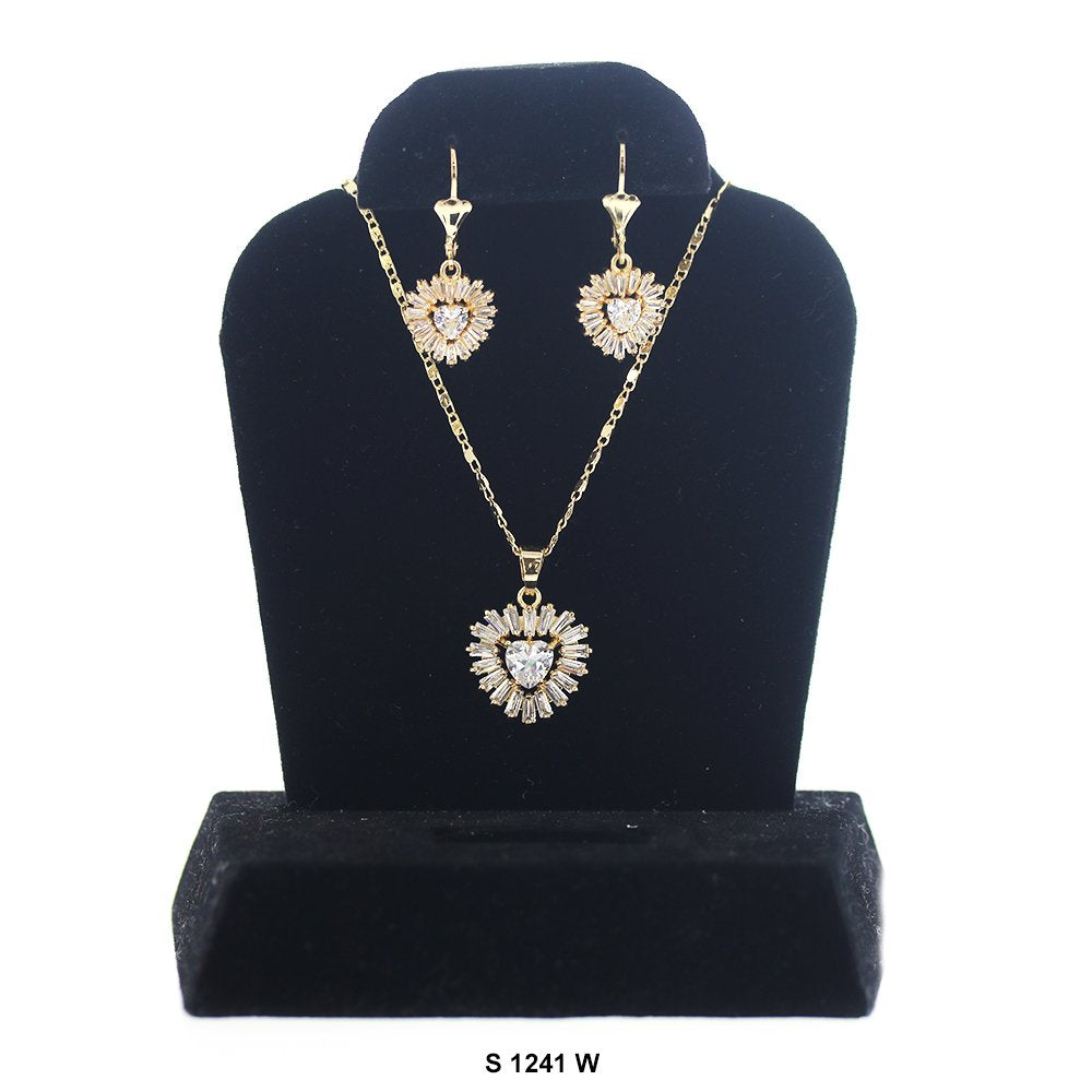 Hearts Necklace Set S 1241 W