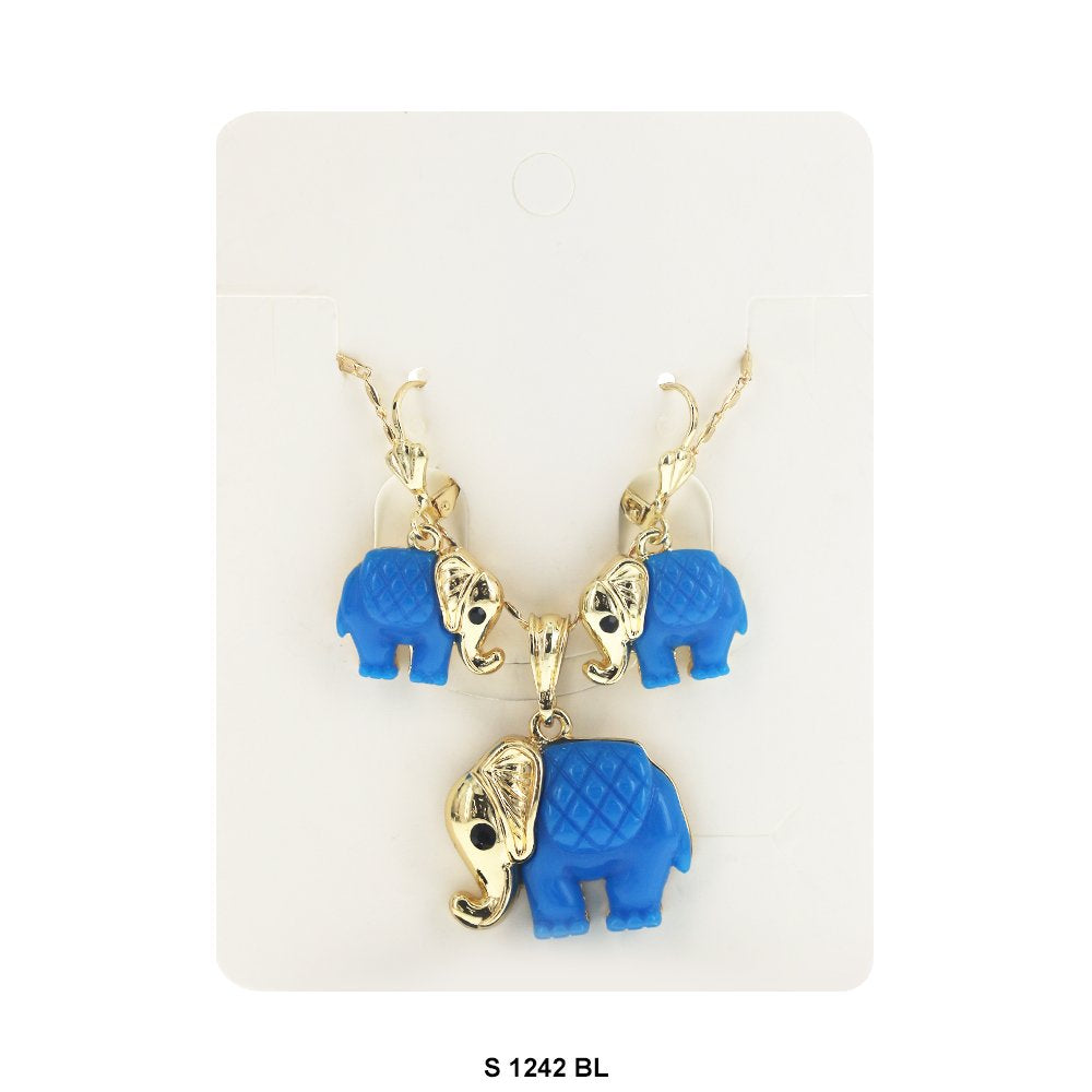 Elephant Necklace Set S 1242 BL