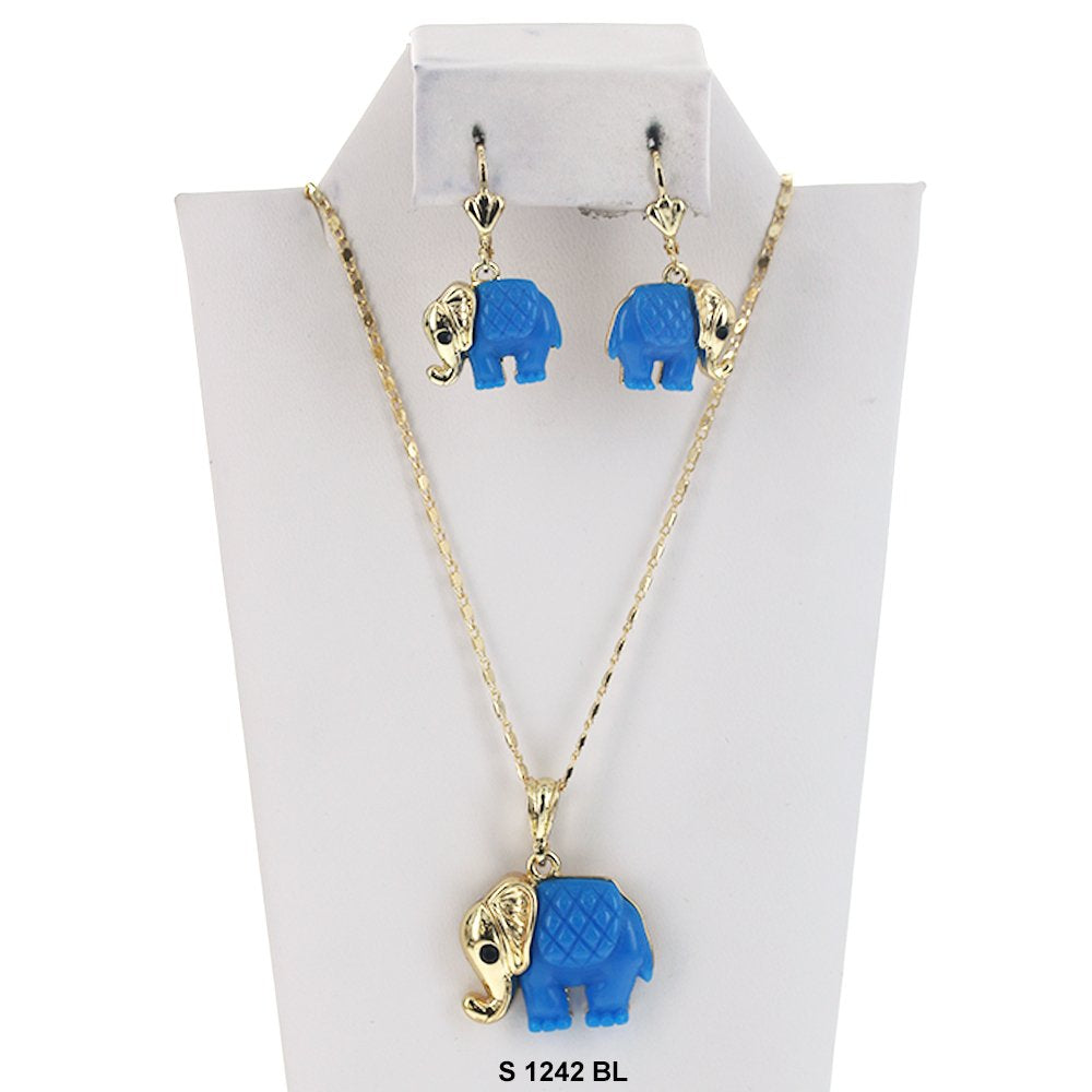 Elephant Necklace Set S 1242 BL