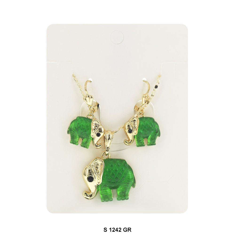 Elephant Necklace Set S 1242 GR