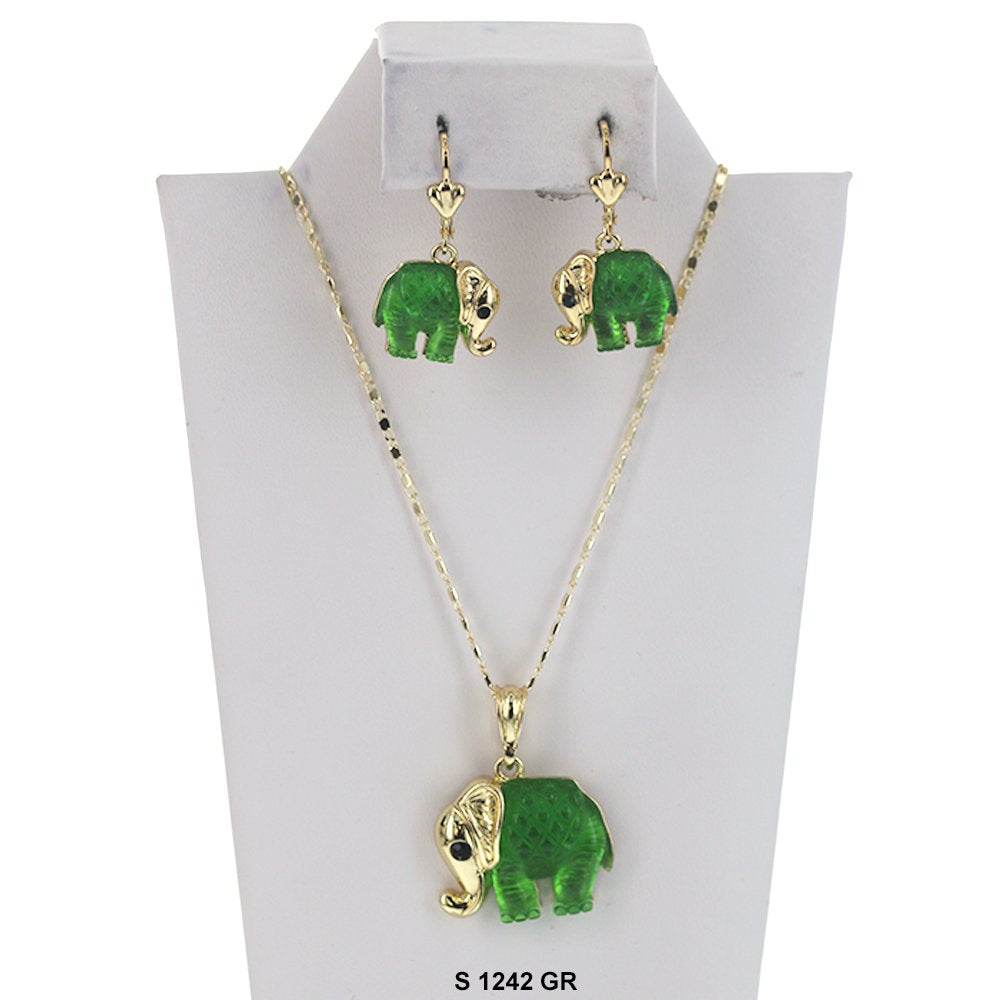 Elephant Necklace Set S 1242 GR