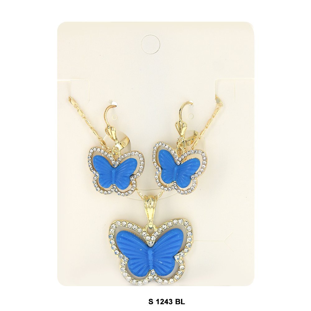 Butterfly Necklace Set S 1243 BL