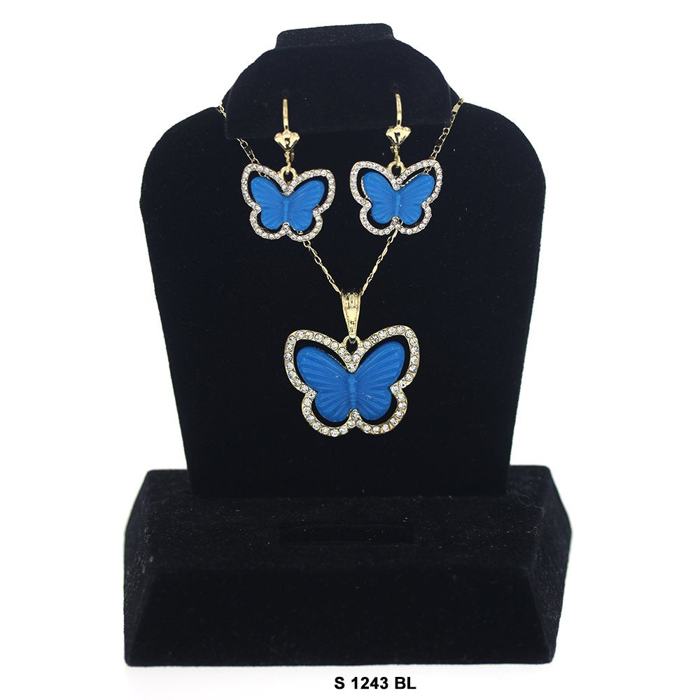 Butterfly Necklace Set S 1243 BL