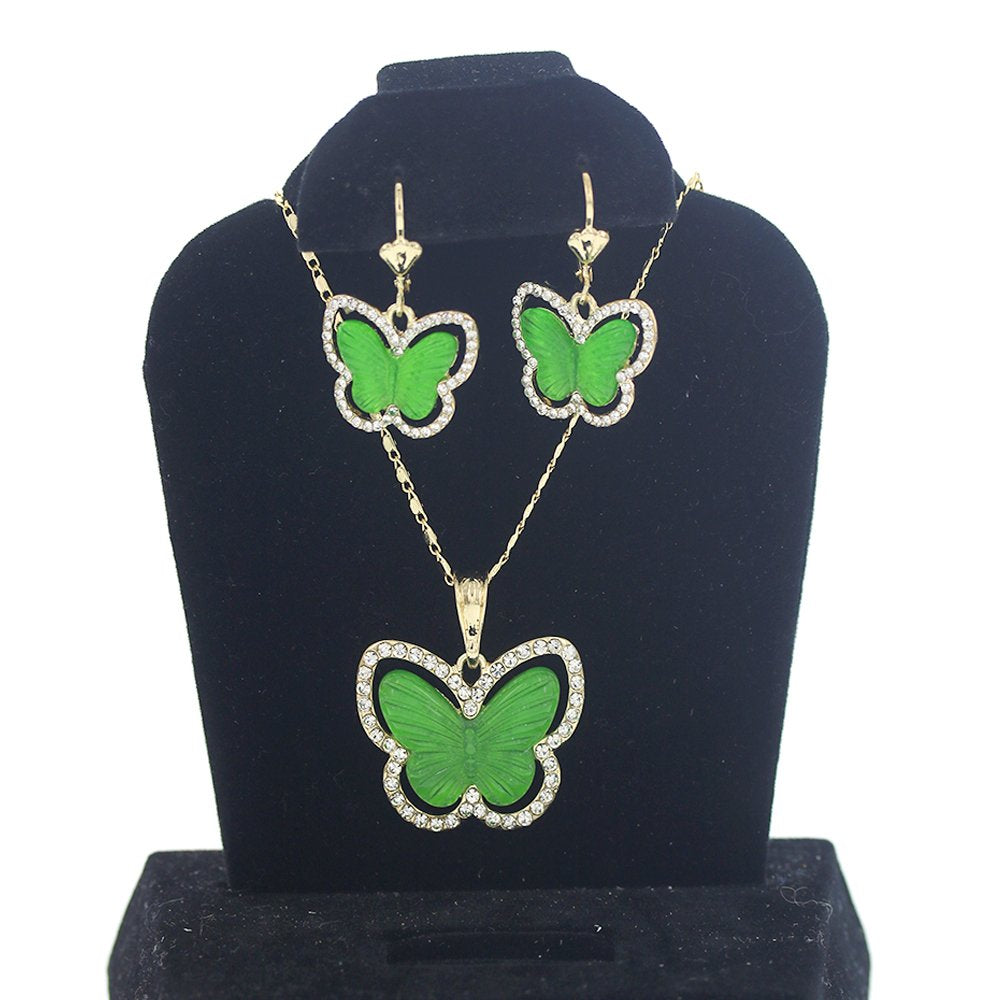 Butterfly Necklace Set S 1243 GR