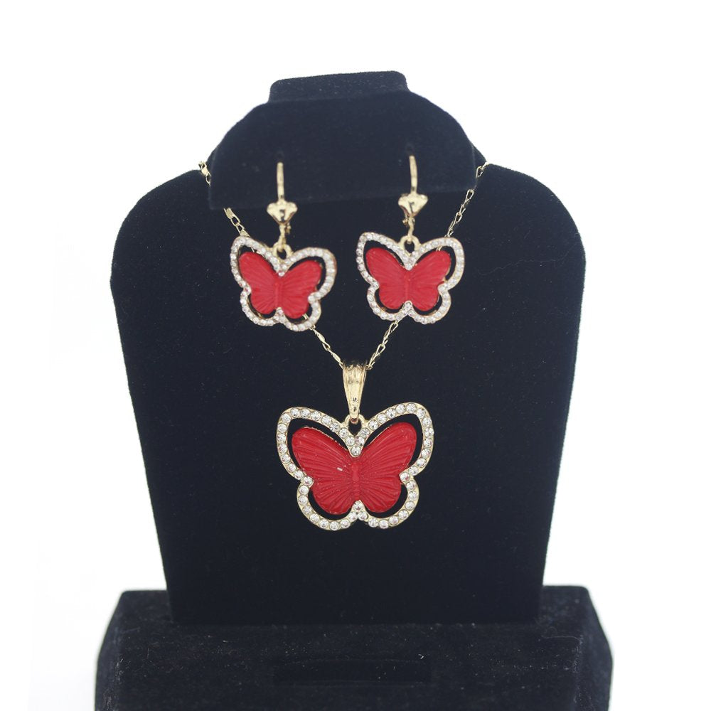 Juego de collar de mariposa S 1243 R