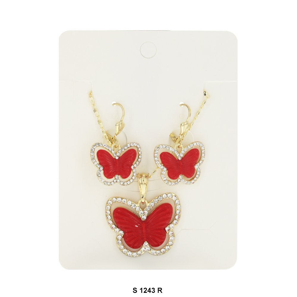 Butterfly Necklace Set S 1243 R