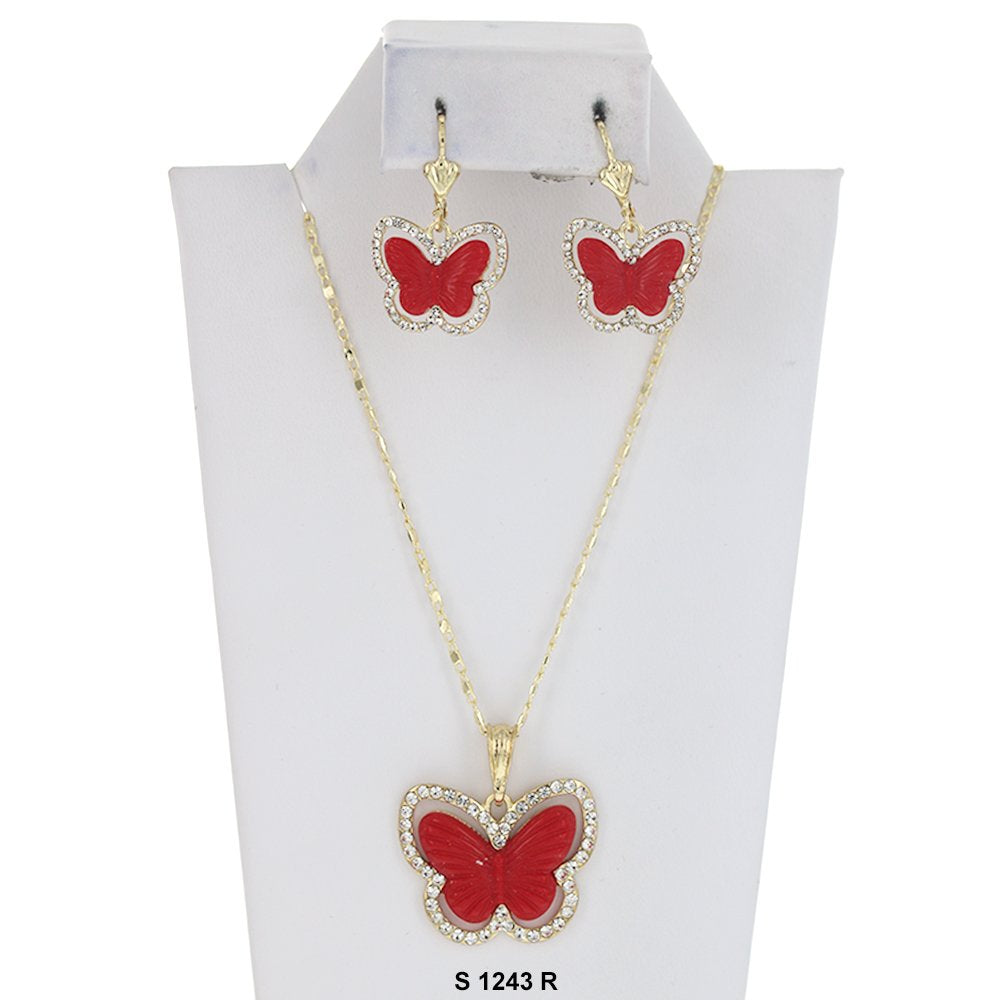 Butterfly Necklace Set S 1243 R