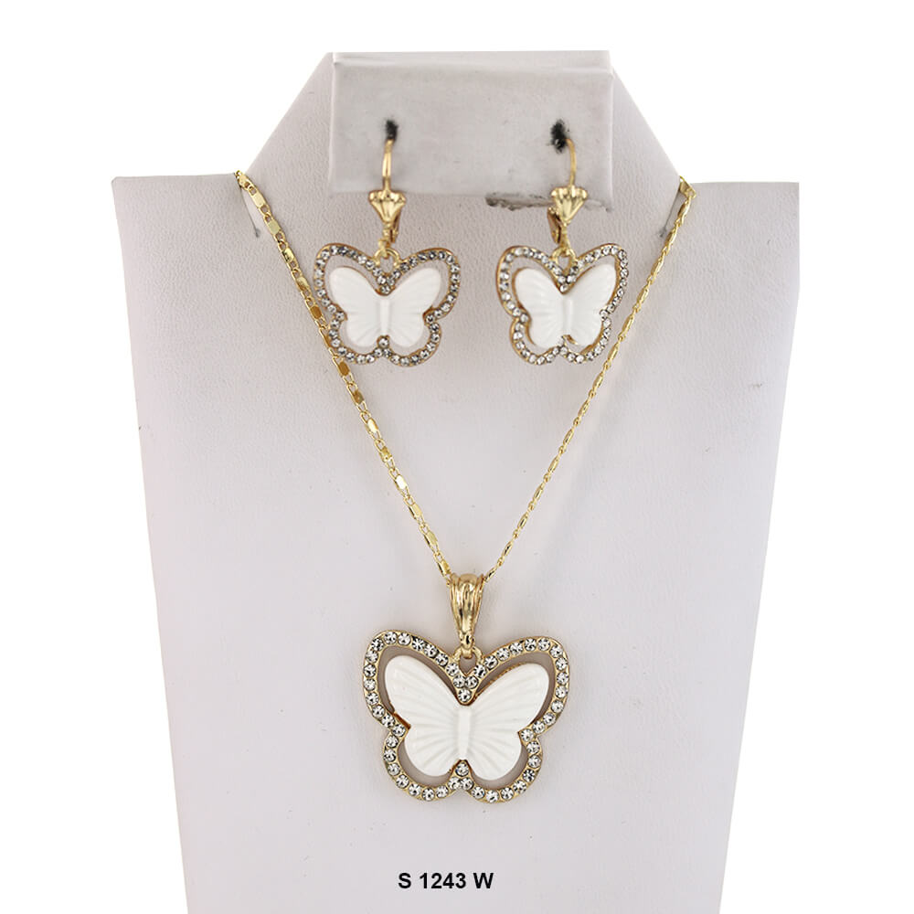 Juego de collar de mariposa S 1243 W