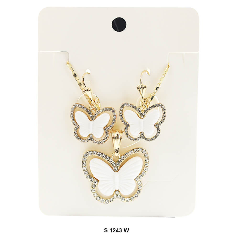 Juego de collar de mariposa S 1243 W