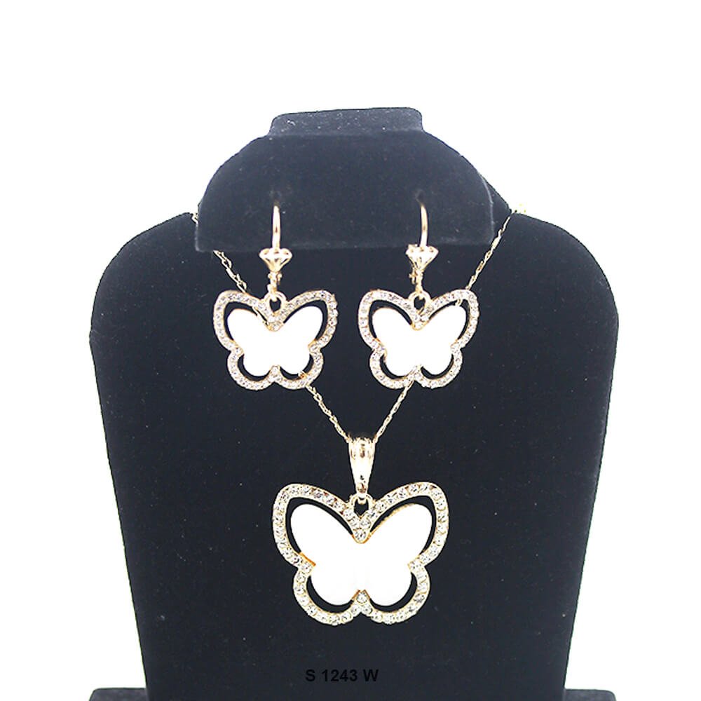 Juego de collar de mariposa S 1243 W