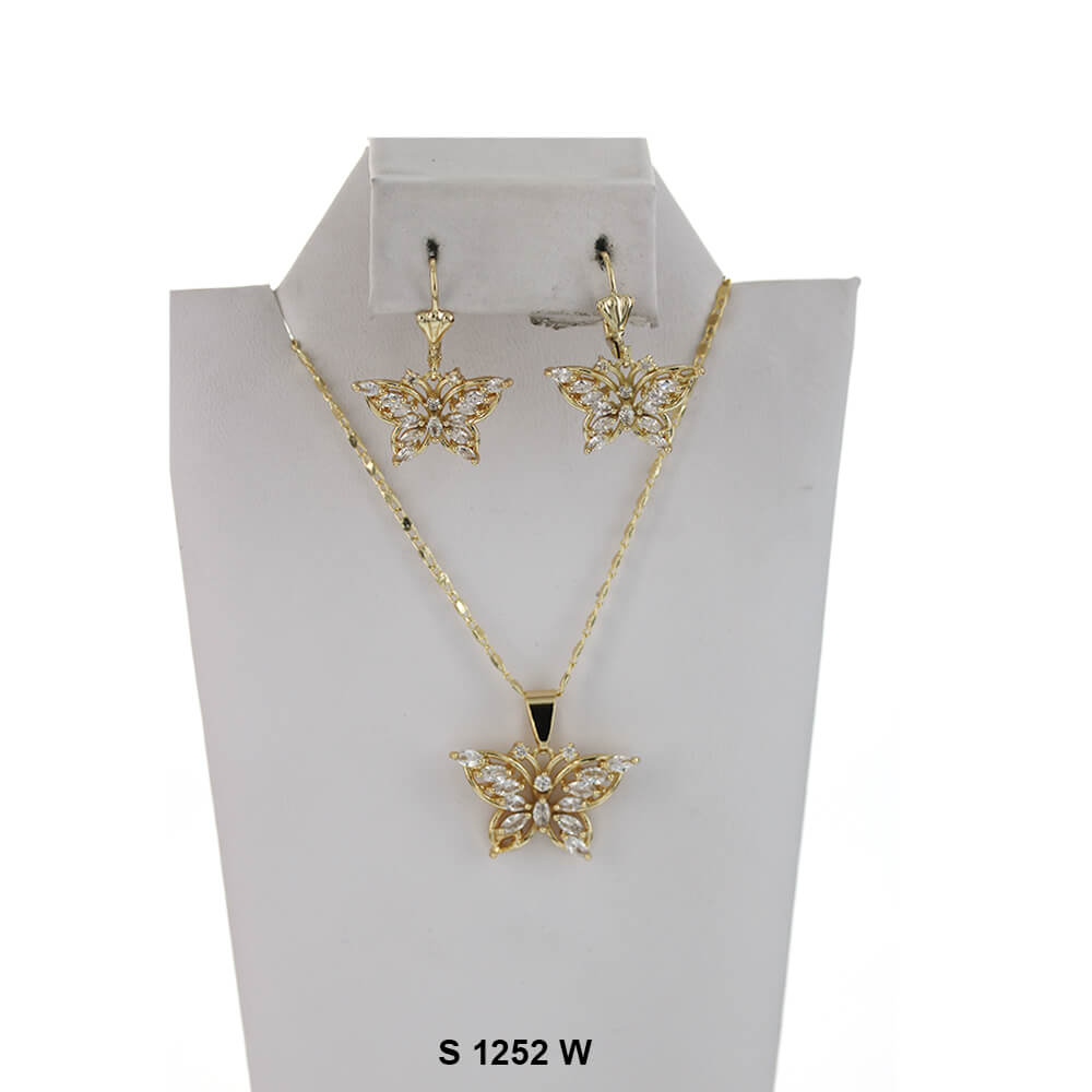 Butterfly Necklace Set S 1252 W