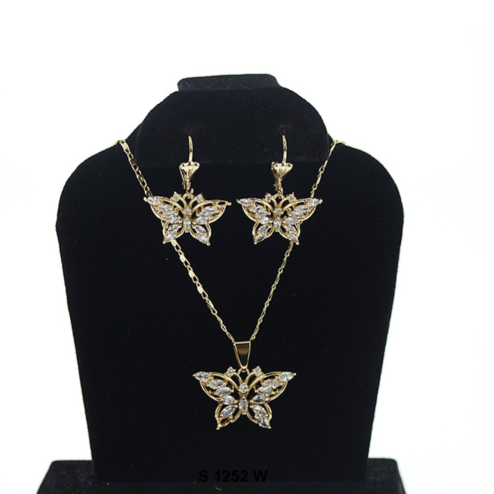 Butterfly Necklace Set S 1252 W