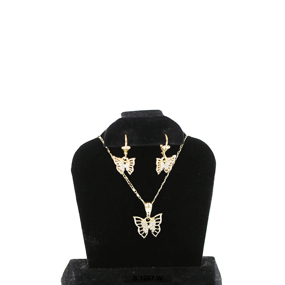 Butterfly Necklace Set S 1267 W