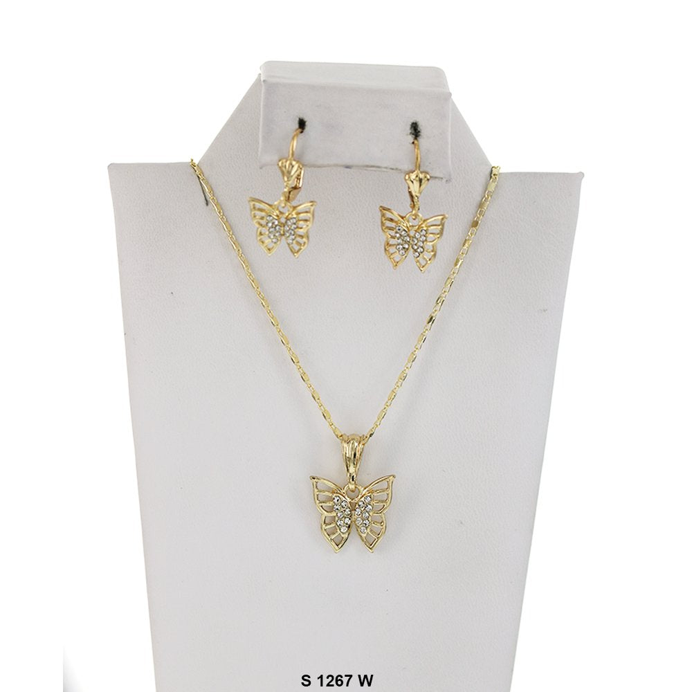 Butterfly Necklace Set S 1267 W