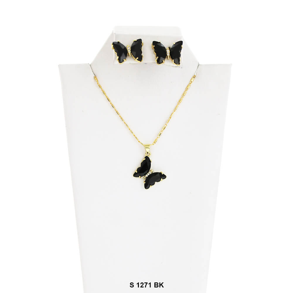 Butterfly Necklace Set S 1271 BK