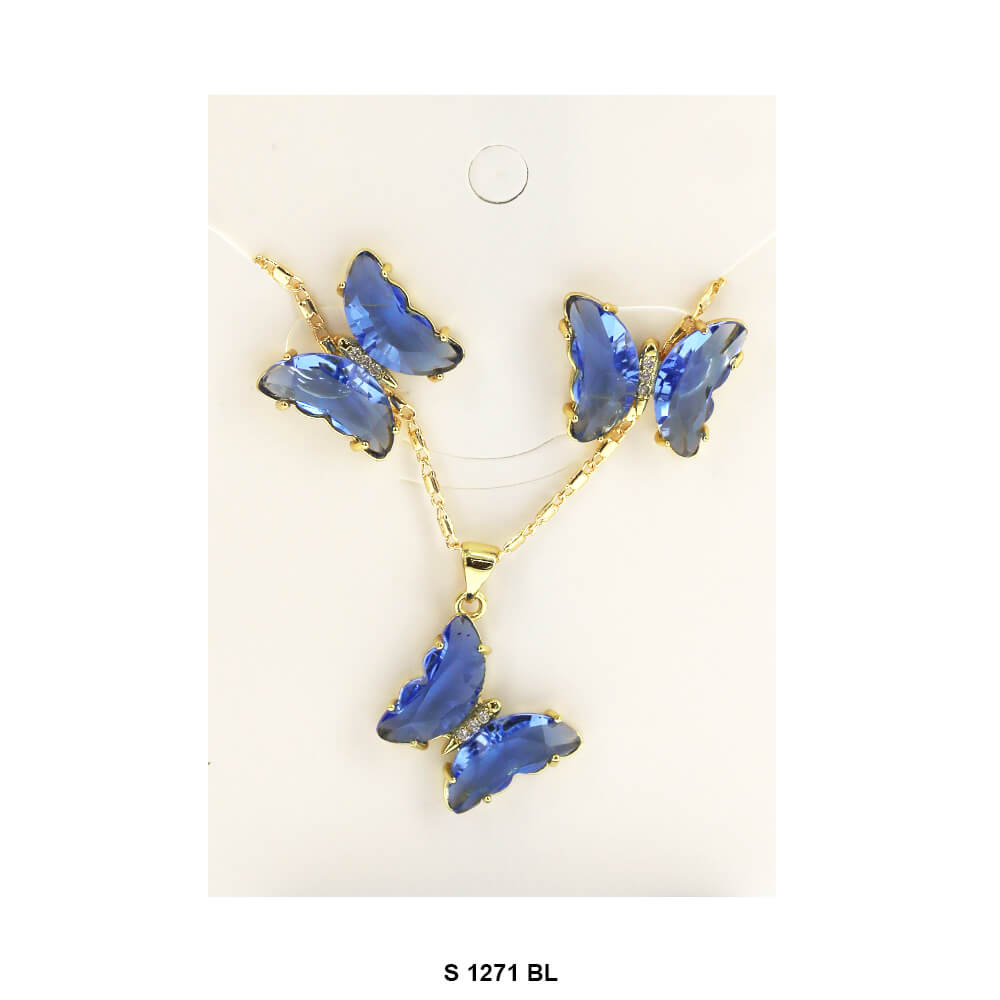 Butterfly Necklace Set S 1271 BL