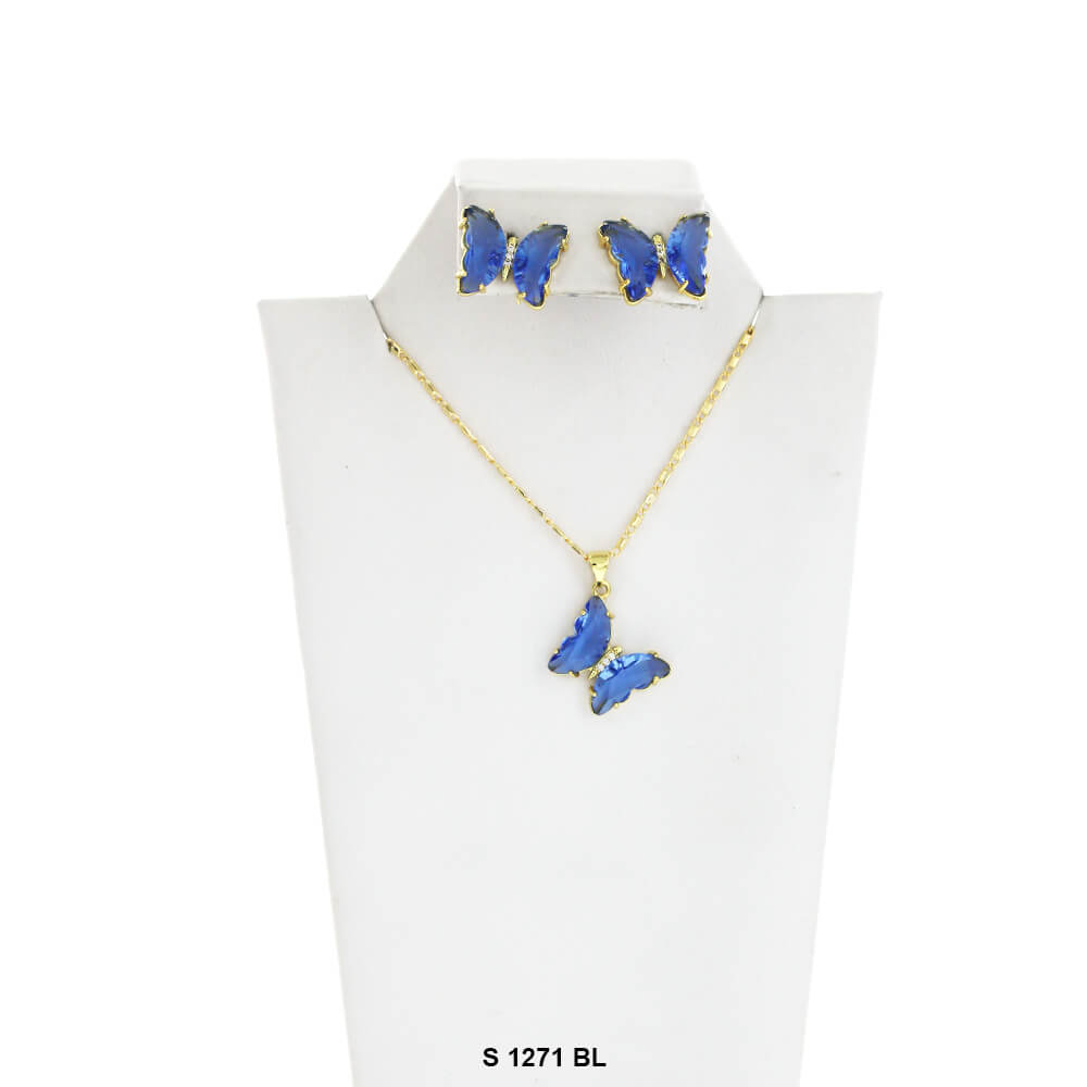 Butterfly Necklace Set S 1271 BL