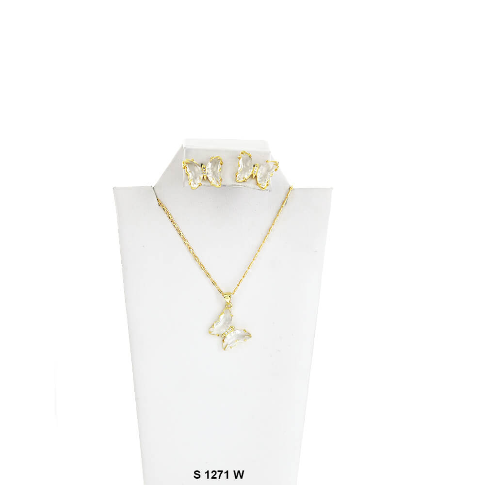 Butterfly Necklace Set S 1271 W