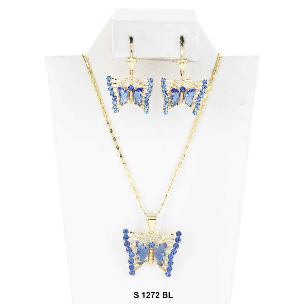 Butterfly Necklace Set S 1272 BL