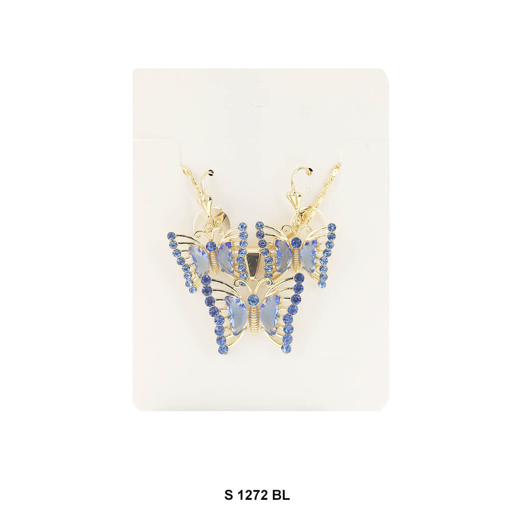 Butterfly Necklace Set S 1272 BL