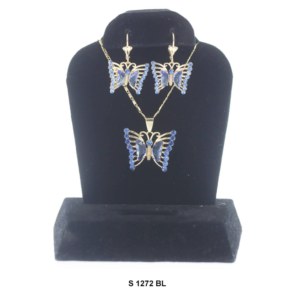 Butterfly Necklace Set S 1272 BL