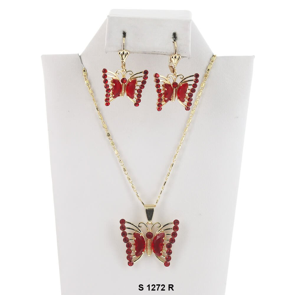 Juego de collar de mariposa S 1272 R