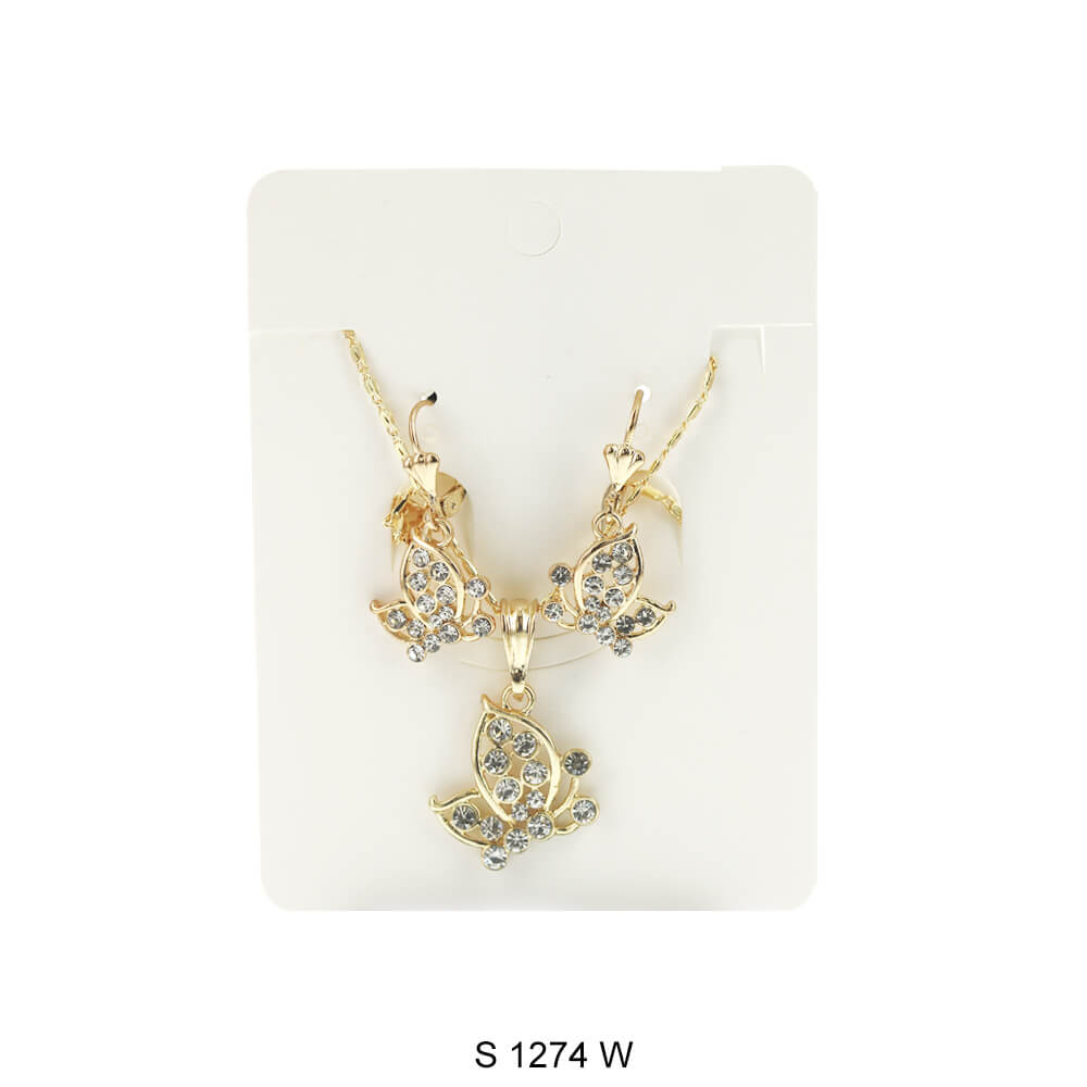 Butterfly Necklace Set S 1274 W