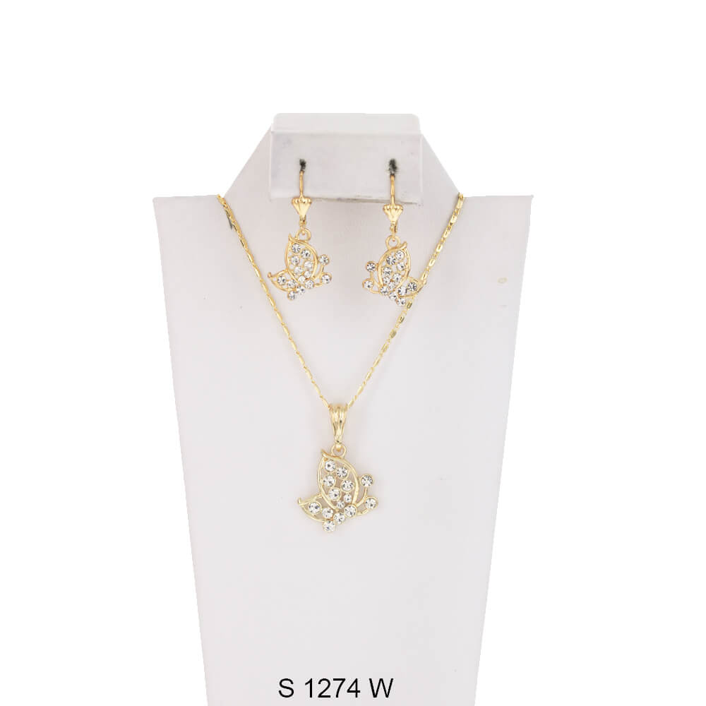 Butterfly Necklace Set S 1274 W