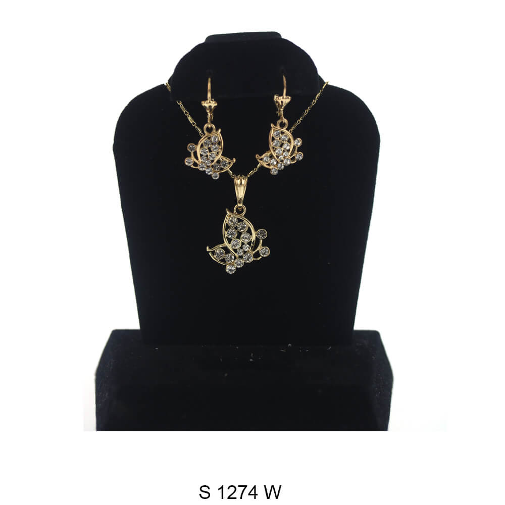 Butterfly Necklace Set S 1274 W