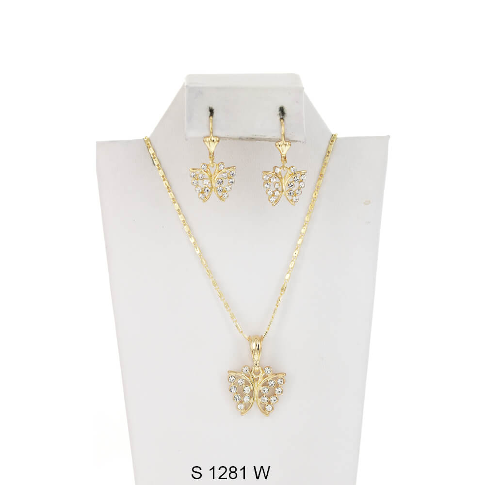 Butterfly Necklace Set S 1281 W