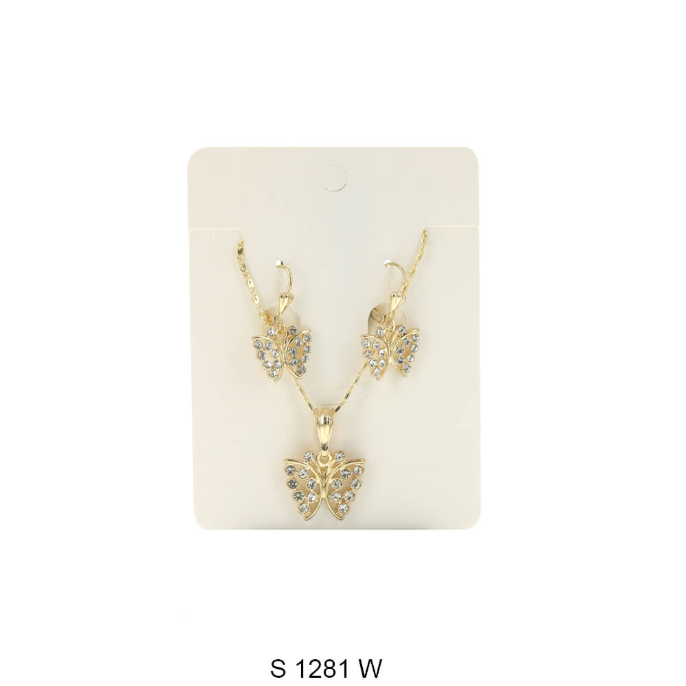 Butterfly Necklace Set S 1281 W