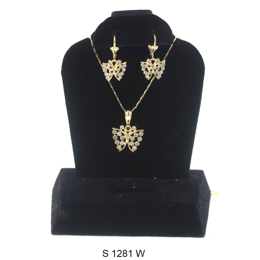 Butterfly Necklace Set S 1281 W