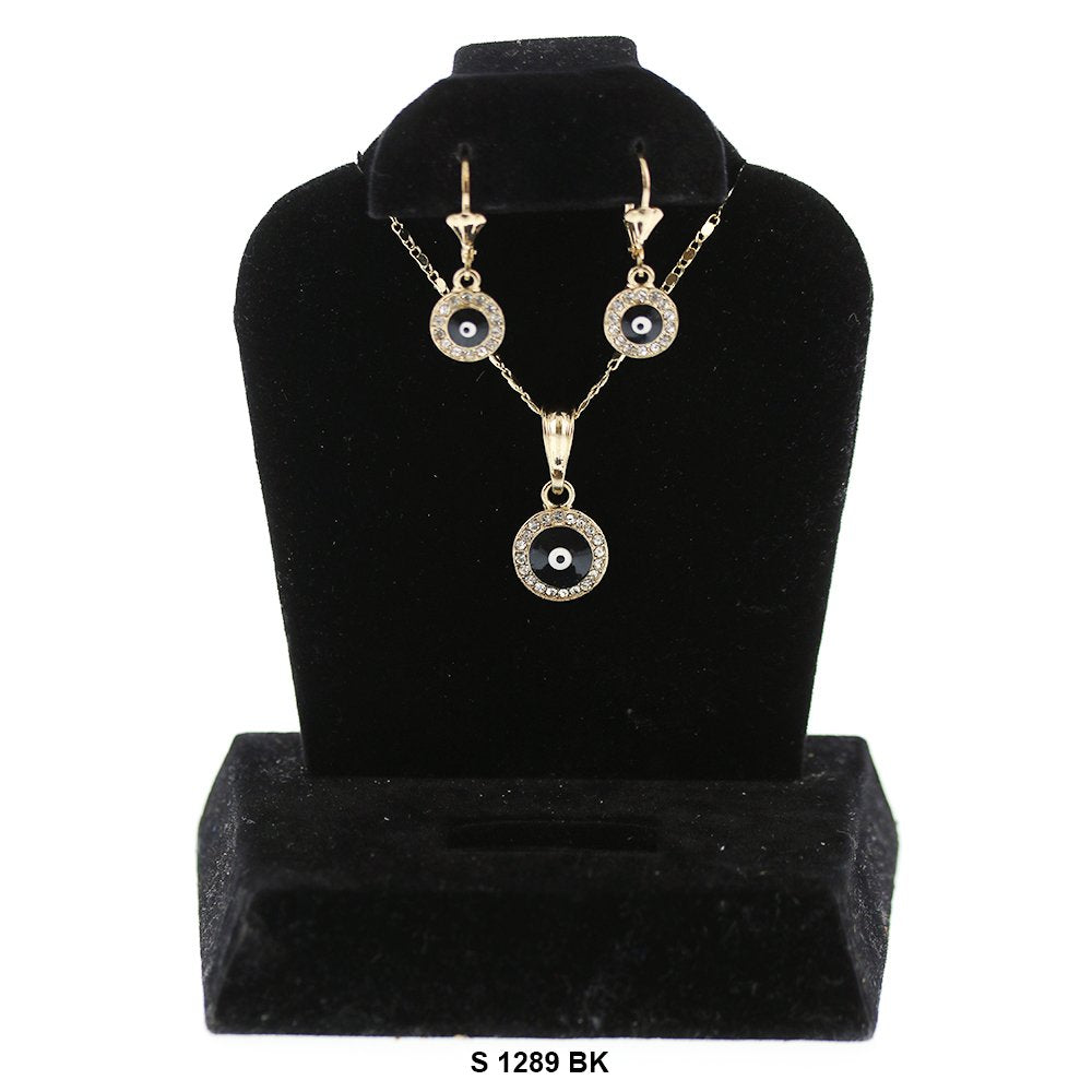 Evil Eye Necklace Set S 1289 BK