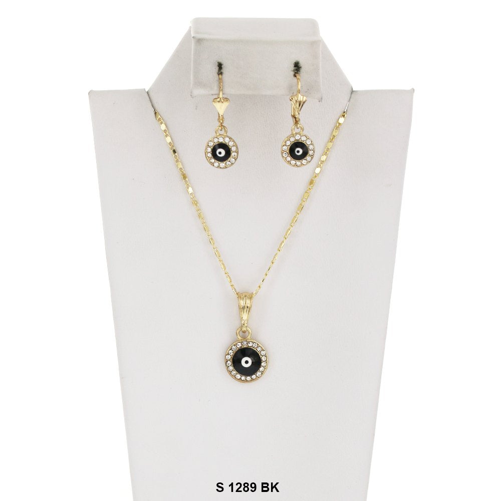 Evil Eye Necklace Set S 1289 BK