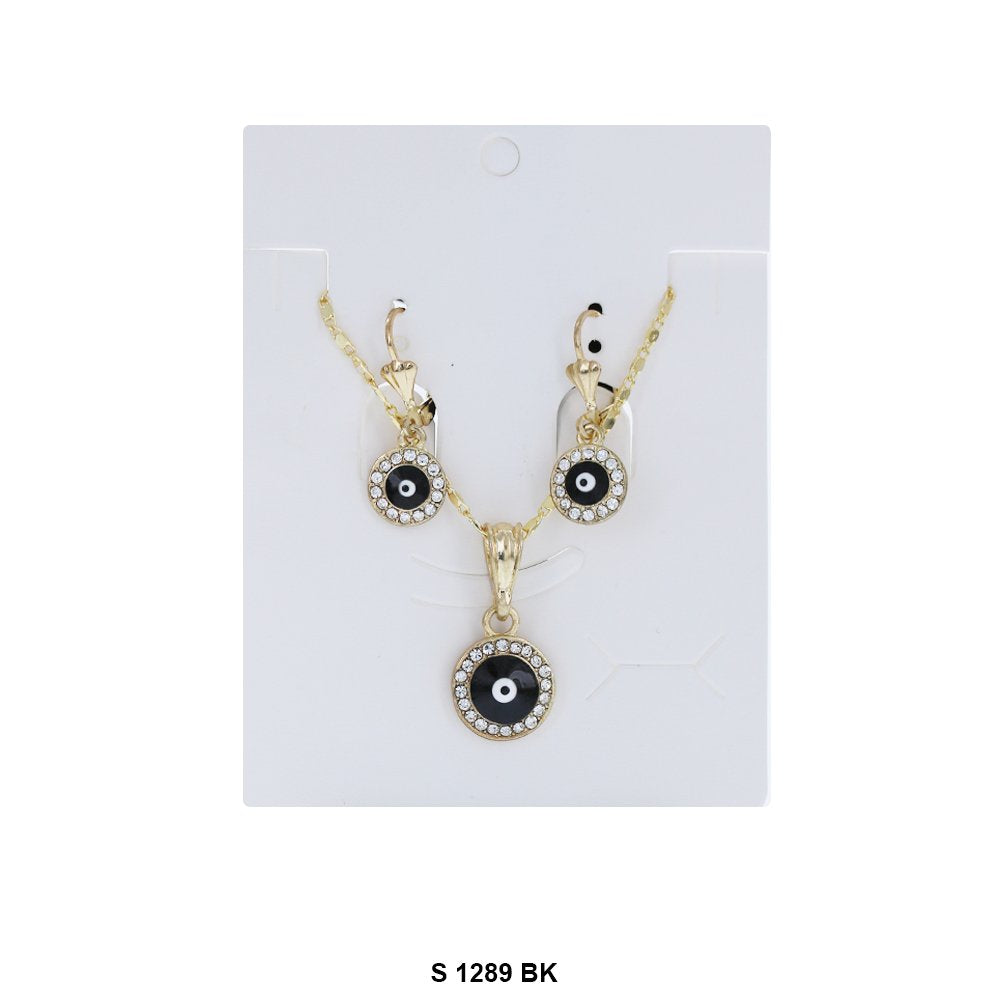 Evil Eye Necklace Set S 1289 BK