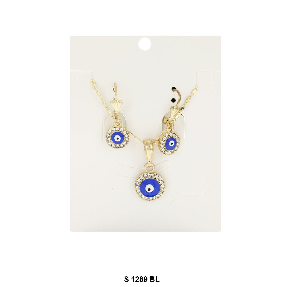 Evil Eye Necklace Set S 1289 BL