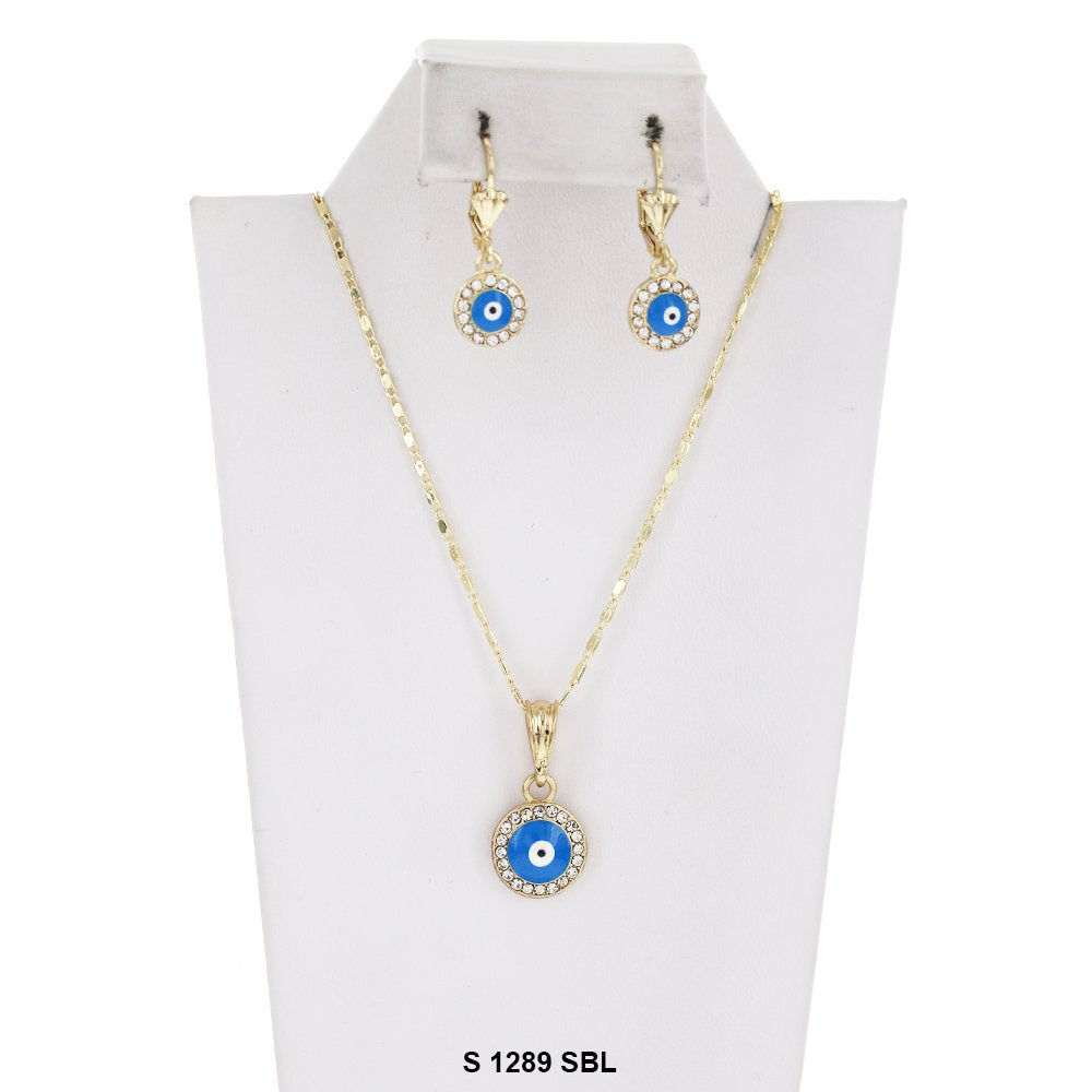 Conjunto de collar de mal de ojo S 1289 SBL