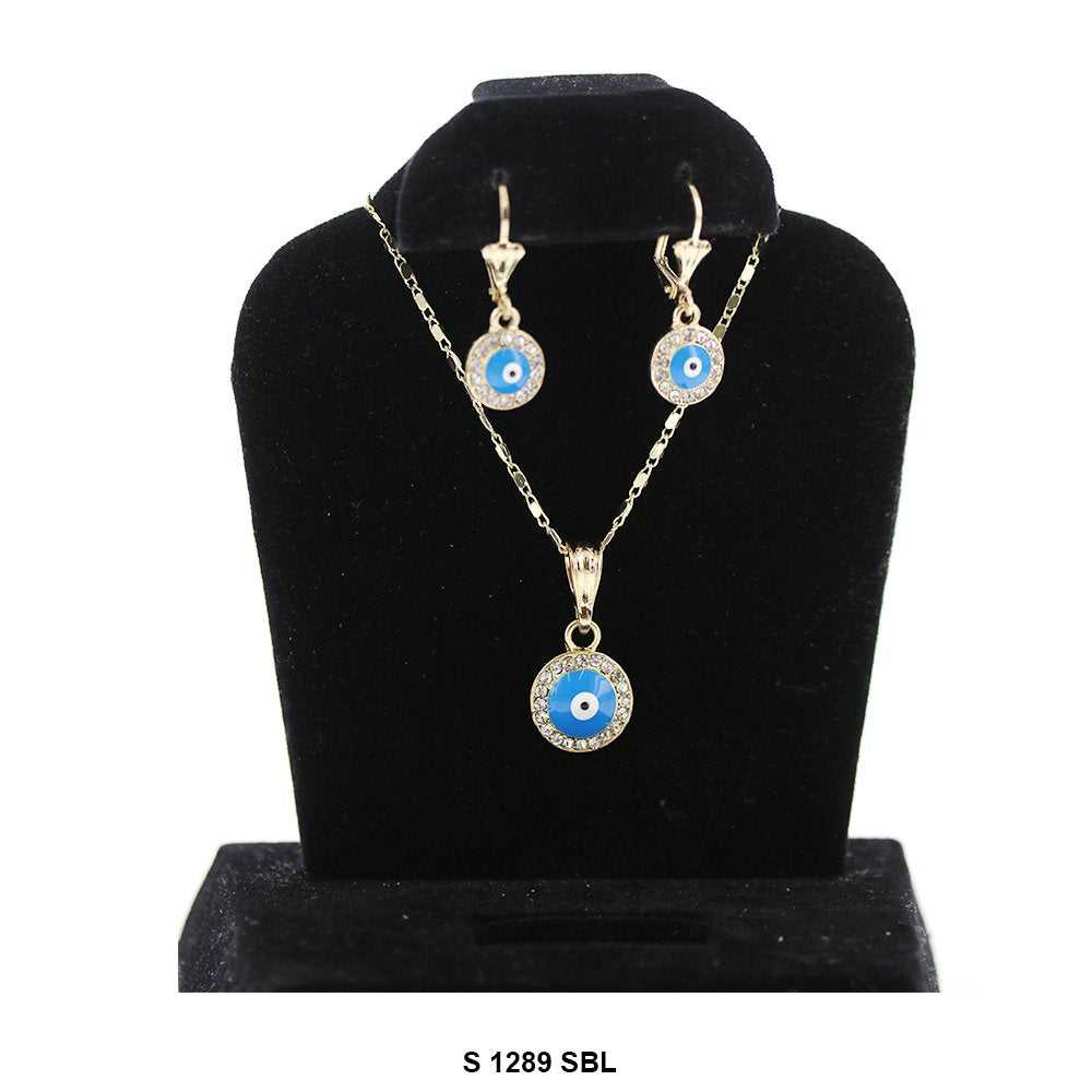 Conjunto de collar de mal de ojo S 1289 SBL