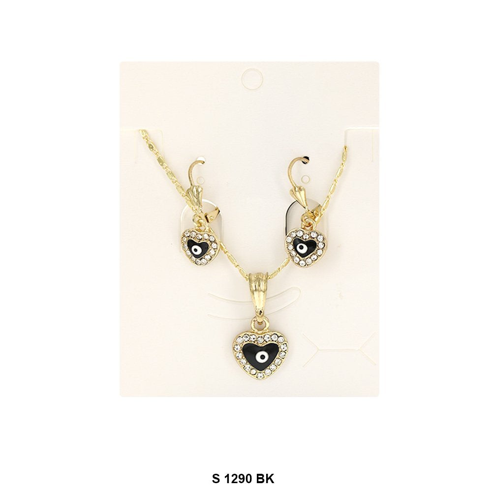 Conjunto de collar de mal de ojo S 1290 BK