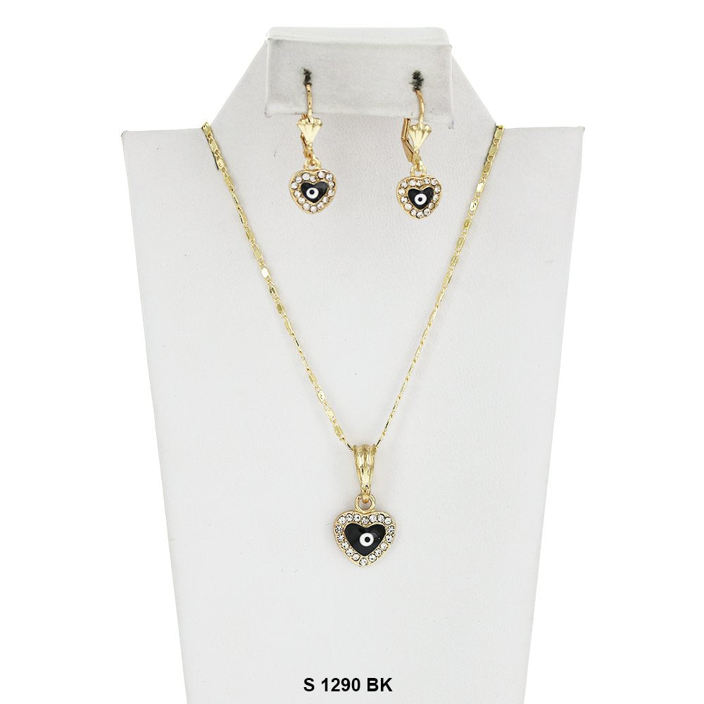 Conjunto de collar de mal de ojo S 1290 BK