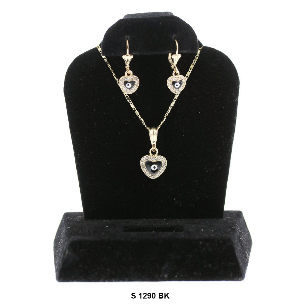 Conjunto de collar de mal de ojo S 1290 BK