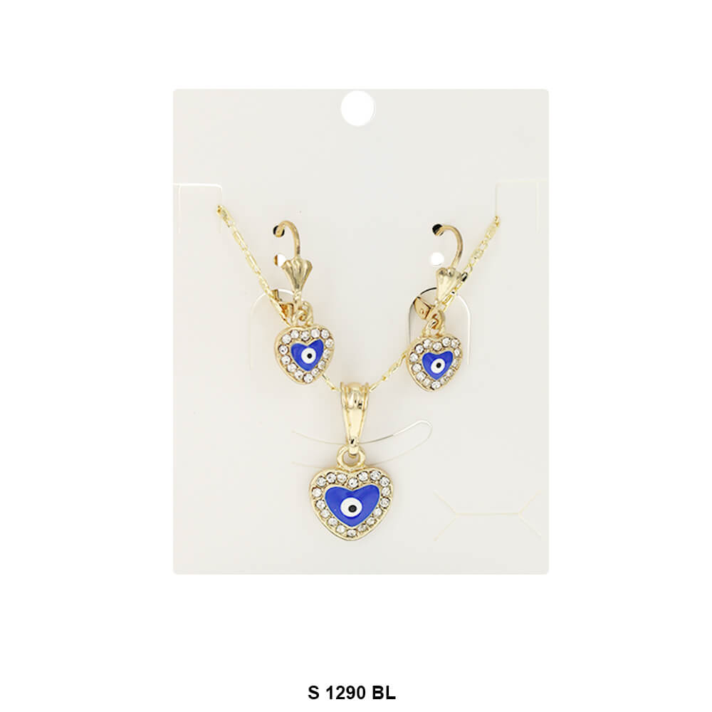 Evil Eye Necklace Set S 1290 BL